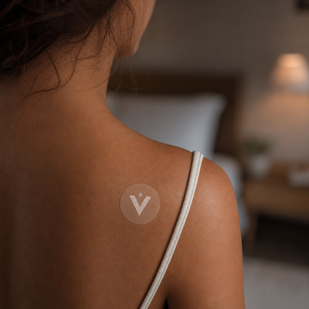 VAION+ Sleep Patch applied to skin