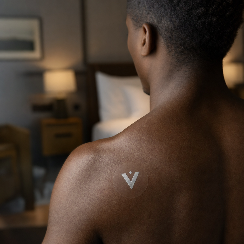 VAION+ Sleep Patch applied to shoulder